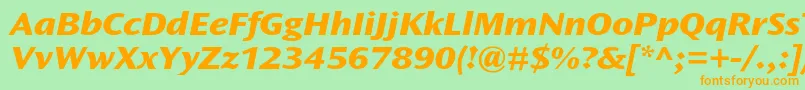 OceansansstdXboldextita Font – Orange Fonts on Green Background