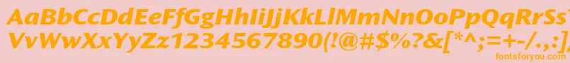 OceansansstdXboldextita-Schriftart – Orangefarbene Schriften auf rosa Hintergrund
