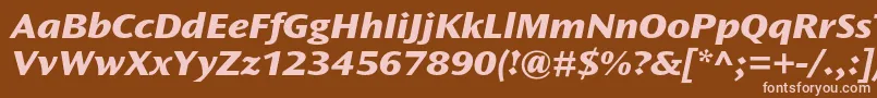 Шрифт OceansansstdXboldextita – розовые шрифты на коричневом фоне