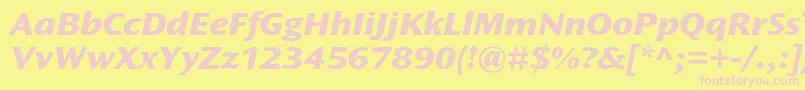 OceansansstdXboldextita Font – Pink Fonts on Yellow Background
