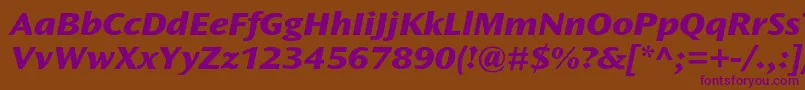 OceansansstdXboldextita Font – Purple Fonts on Brown Background