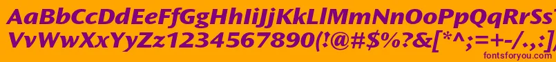 OceansansstdXboldextita Font – Purple Fonts on Orange Background