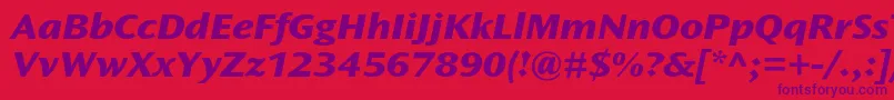 OceansansstdXboldextita-Schriftart – Violette Schriften auf rotem Hintergrund