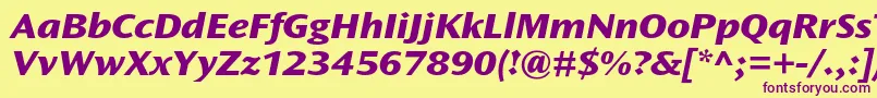 OceansansstdXboldextita Font – Purple Fonts on Yellow Background