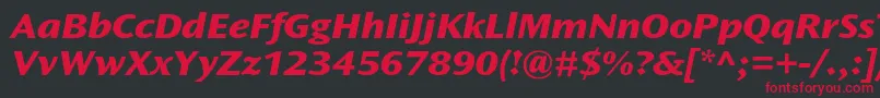 OceansansstdXboldextita Font – Red Fonts on Black Background