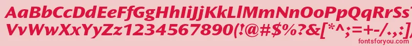 OceansansstdXboldextita Font – Red Fonts on Pink Background