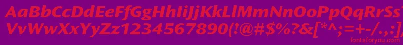 OceansansstdXboldextita Font – Red Fonts on Purple Background