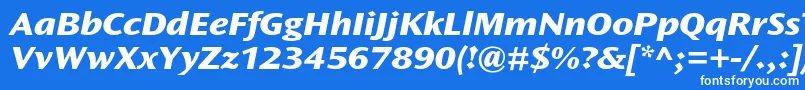 Шрифт OceansansstdXboldextita – белые шрифты на синем фоне