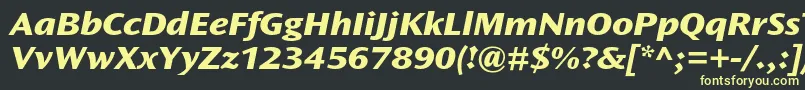 Шрифт OceansansstdXboldextita – жёлтые шрифты на чёрном фоне