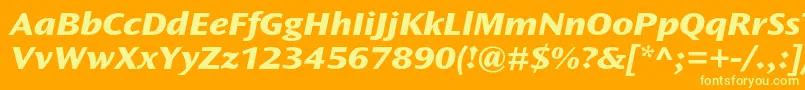 Шрифт OceansansstdXboldextita – жёлтые шрифты на оранжевом фоне