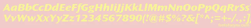 OceansansstdXboldextita Font – Yellow Fonts on Pink Background