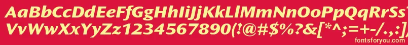 Шрифт OceansansstdXboldextita – жёлтые шрифты на красном фоне