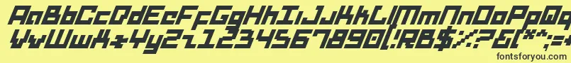 DridHerderSolidItalic Font – Black Fonts on Yellow Background