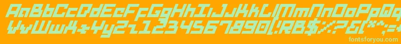 DridHerderSolidItalic Font – Green Fonts on Orange Background