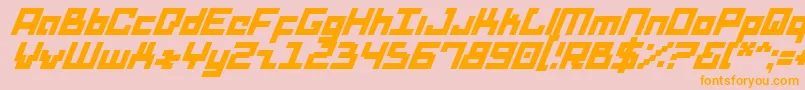 DridHerderSolidItalic Font – Orange Fonts on Pink Background