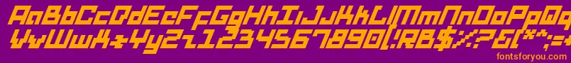 DridHerderSolidItalic Font – Orange Fonts on Purple Background