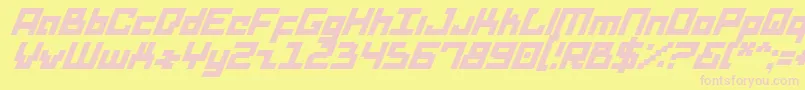 DridHerderSolidItalic Font – Pink Fonts on Yellow Background