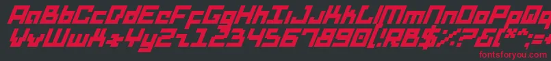 DridHerderSolidItalic Font – Red Fonts on Black Background