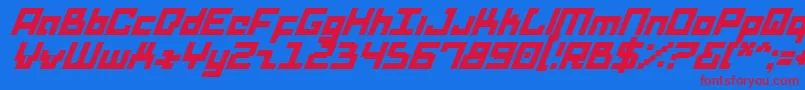 DridHerderSolidItalic-Schriftart – Rote Schriften auf blauem Hintergrund