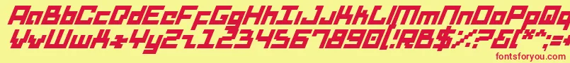 DridHerderSolidItalic Font – Red Fonts on Yellow Background