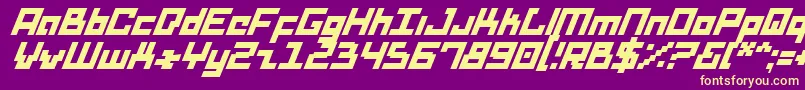 DridHerderSolidItalic Font – Yellow Fonts on Purple Background