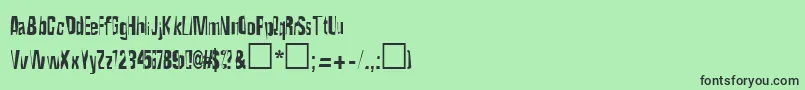 フォントMaceoRegular – 緑の背景に黒い文字