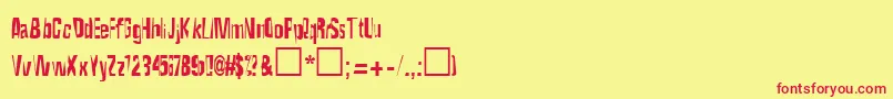 MaceoRegular Font – Red Fonts on Yellow Background