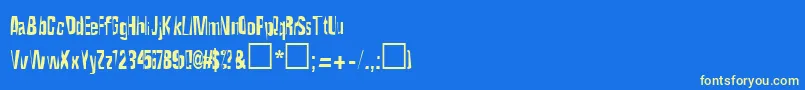 MaceoRegular Font – Yellow Fonts on Blue Background