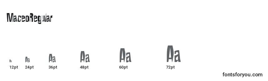MaceoRegular Font Sizes