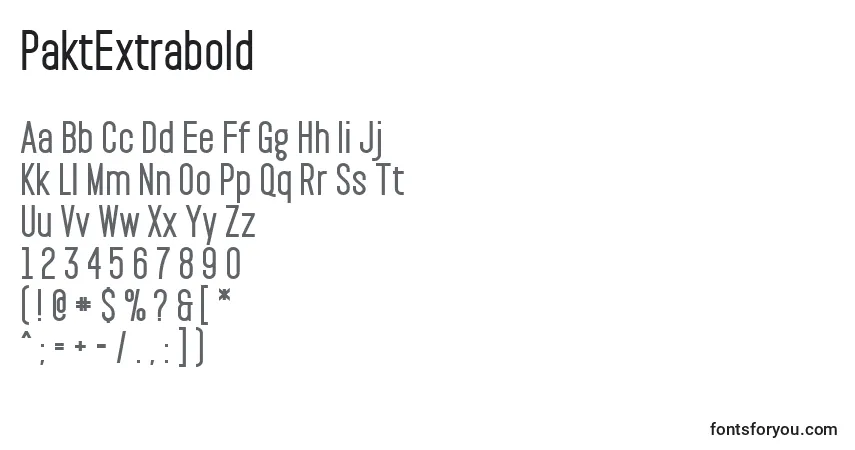 Шрифт PaktExtrabold – алфавит, цифры, специальные символы