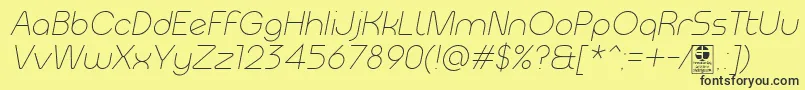 MeltixLightItalicDemo Font – Black Fonts on Yellow Background