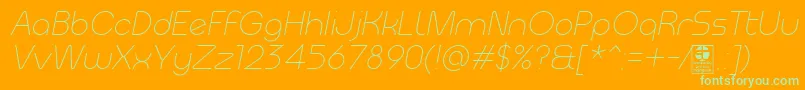 MeltixLightItalicDemo Font – Green Fonts on Orange Background