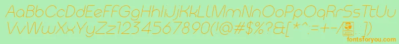 MeltixLightItalicDemo Font – Orange Fonts on Green Background