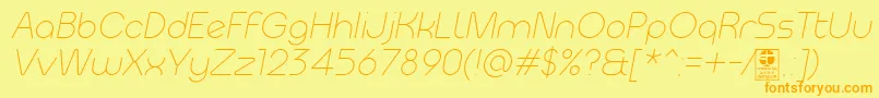 MeltixLightItalicDemo Font – Orange Fonts on Yellow Background