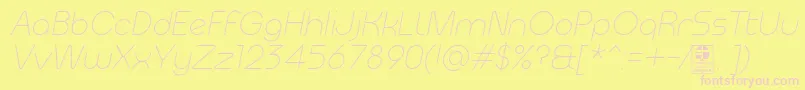 MeltixLightItalicDemo Font – Pink Fonts on Yellow Background