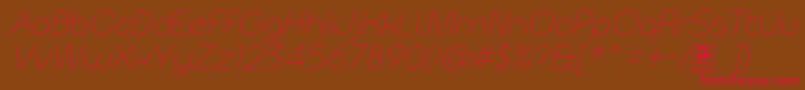 MeltixLightItalicDemo Font – Red Fonts on Brown Background