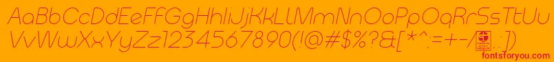 MeltixLightItalicDemo Font – Red Fonts on Orange Background