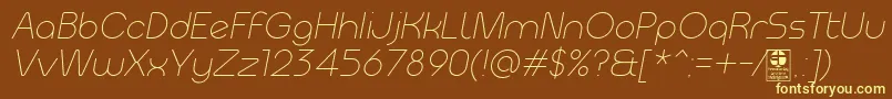 MeltixLightItalicDemo Font – Yellow Fonts on Brown Background