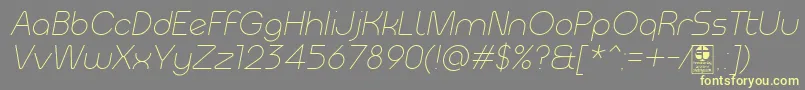 MeltixLightItalicDemo Font – Yellow Fonts on Gray Background