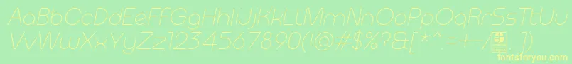 MeltixLightItalicDemo Font – Yellow Fonts on Green Background