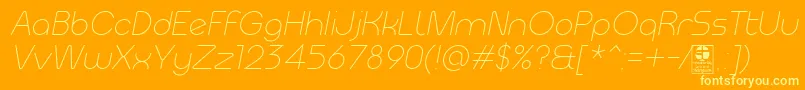 MeltixLightItalicDemo Font – Yellow Fonts on Orange Background