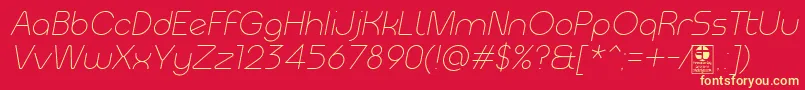 MeltixLightItalicDemo Font – Yellow Fonts on Red Background