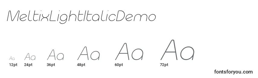 MeltixLightItalicDemo Font Sizes
