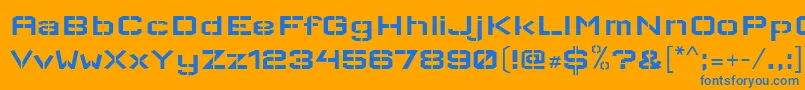 WallpoetRegular Font – Blue Fonts on Orange Background