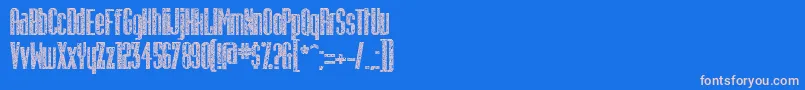 フォントOsteoCorroded – ピンクの文字、青い背景