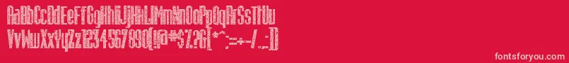 OsteoCorroded Font – Pink Fonts on Red Background