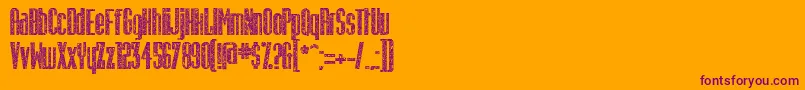 OsteoCorroded Font – Purple Fonts on Orange Background