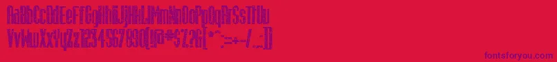 OsteoCorroded Font – Purple Fonts on Red Background