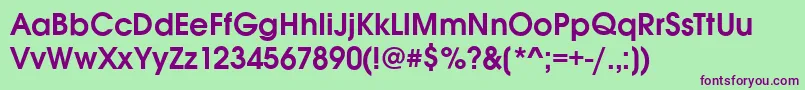 AvignonDemi Font – Purple Fonts on Green Background