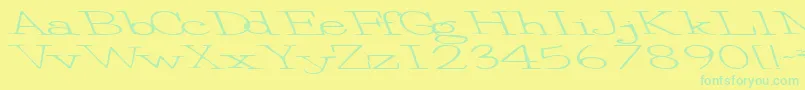 フォントEggbeater86RegularTtext – 黄色い背景に緑の文字